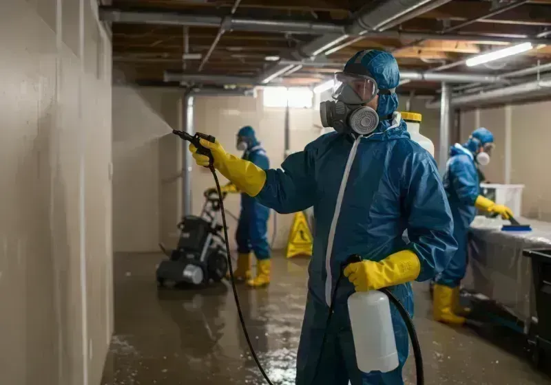 Basement Sanitization and Antimicrobial Treatment process in Algoma, WI