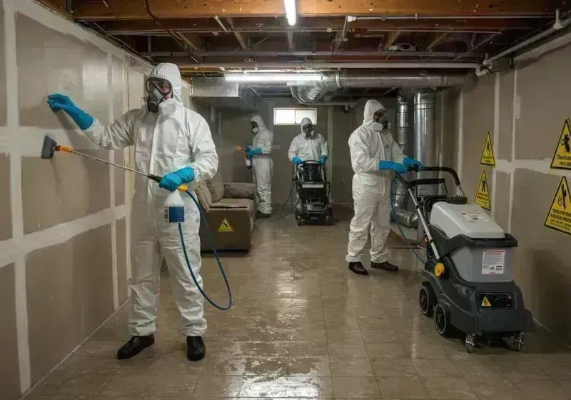 Basement Moisture Removal and Structural Drying process in Algoma, WI